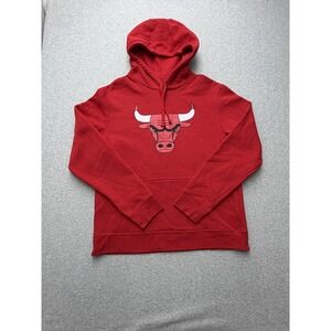Chicago‎ Bulls Hoodie Mens Large Red NBA Basketball Pullover Kangaroo Pocket